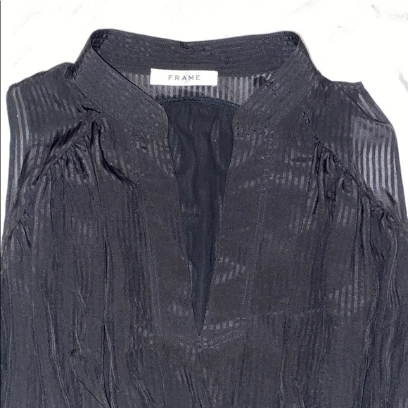 ✨FRAME ✨100% Silk Sleeveless Peplum Top - Noir🥰 - Picture 3 of 10